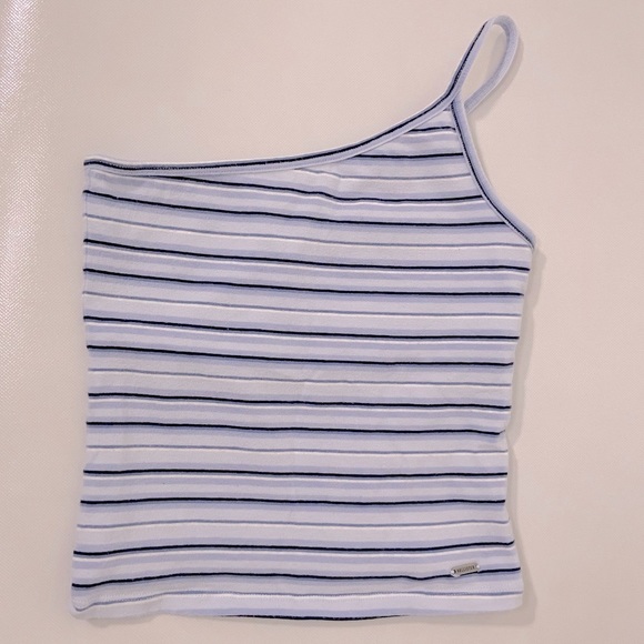 Hollister One Shoulder Blue Striped tank top - XS - Picture 1 of 7